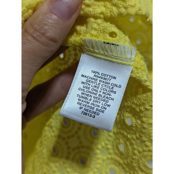 Ryegrass S Women's Yellow Eyelet Lace Blouse NWT - Picture 7 of 7